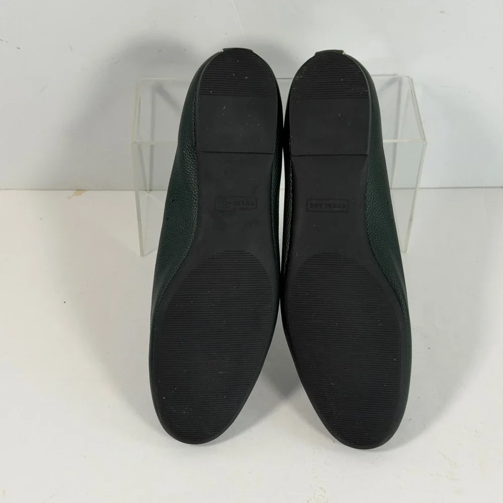 Everlane Day Glove Flats Size 11 Dark Green Leather Ballet Flats Minimalist